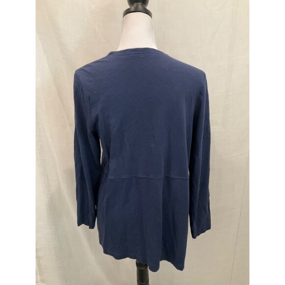 Chicos The Ultimate Tee Blue Duster Women’s Cardigan Open Front Pockets size Med - Picture 3 of 4